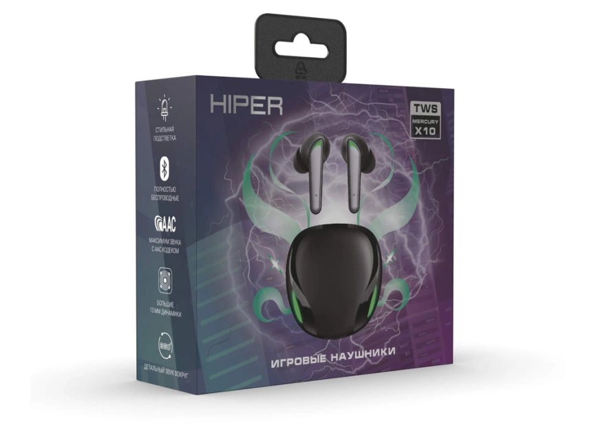 Беспроводные наушники HIPER TWS Mercury X10 (HTW-MX10) Bluetooth 5.0 гарнитура, Черный фото 4
