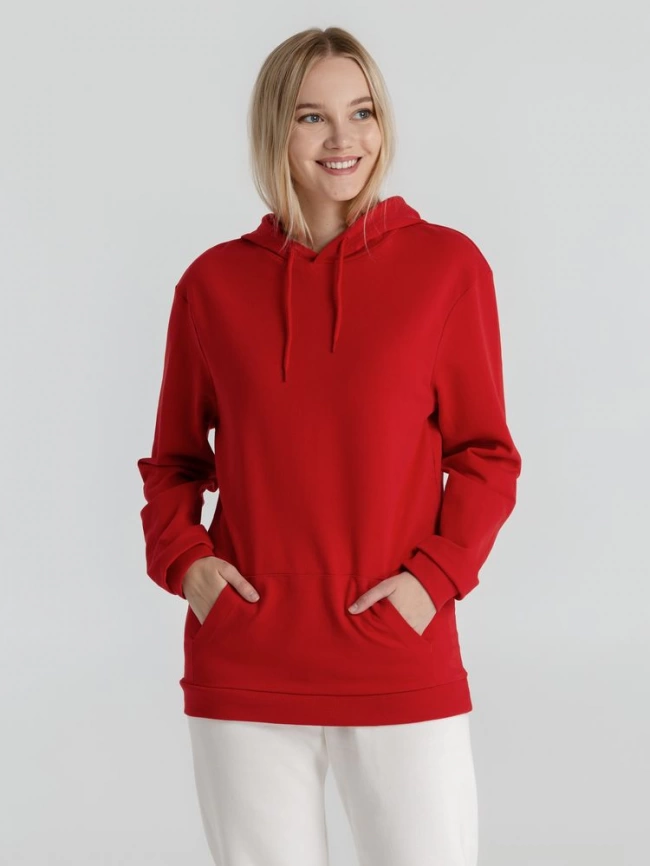 Толстовка с капюшоном унисекс Hoodie, красная, размер M фото 16