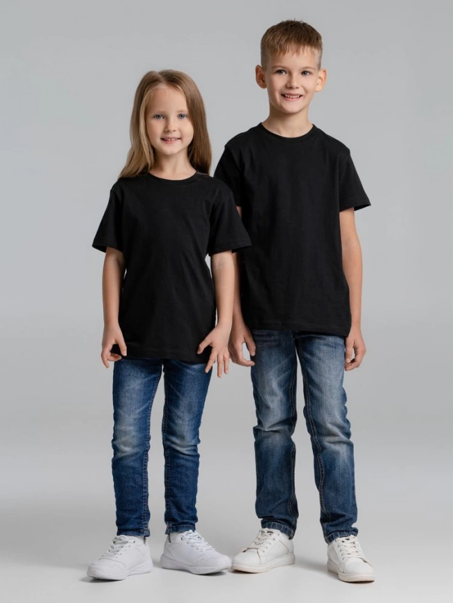 Футболка детская T-bolka Fit Kids черная, на рост 106-116 см (6 лет) фото 7