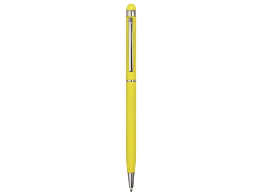 Ручка-стилус шариковая Jucy Soft с покрытием soft touch, желтый фото 2