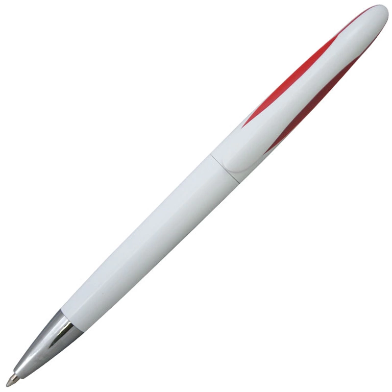 Ручка шариковая, пластик, белый/красный фото 2