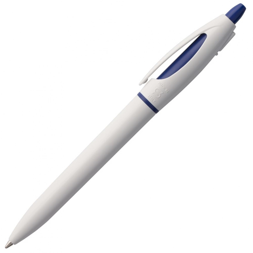 Ручка шариковая S! (Си), белая с темно-синим фото 3