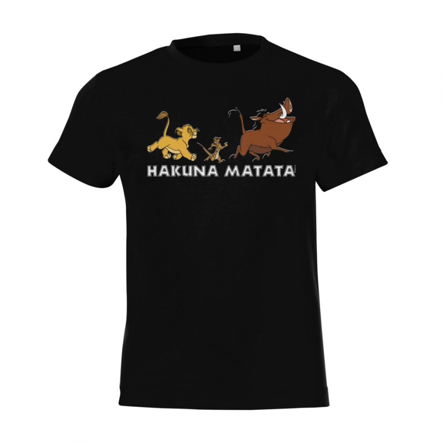 Футболка детская Hakuna Matata, черная, на рост 96-104 см (4 года) фото 3