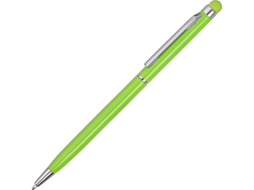 Ручка-стилус металлическая шариковая Jucy, зеленое яблоко фото 1