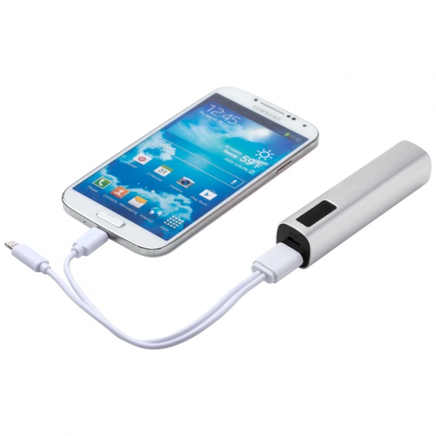 Внешний аккумулятор Easy Metal 2200 мАч, серебристый фото 5