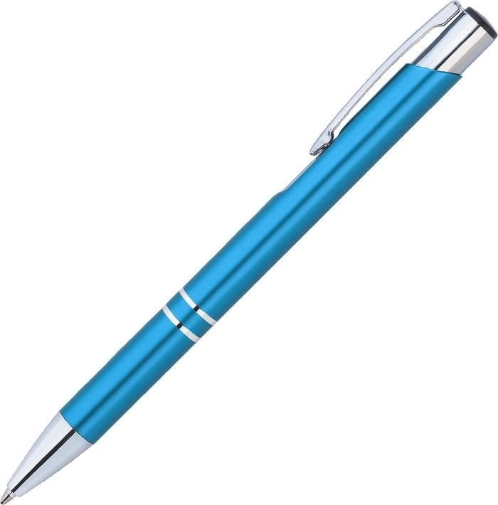 Ручка металлическая KOSKO, голубая с серебристым фото 3