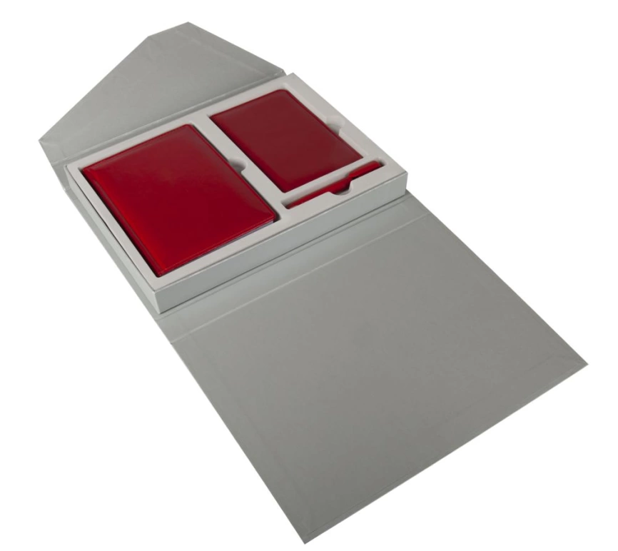 Коробка Trio под ежедневник, визитницу и ручку, серебристая фото 3