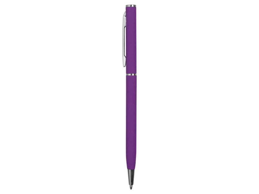 Ручка металлическая шариковая Атриум с покрытием софт-тач, фиолетовый фото 3