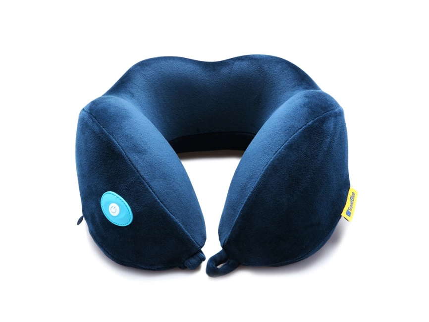 Подушка для путешествий со встроенным массажером Massage Tranquility Pillow, синий фото 1