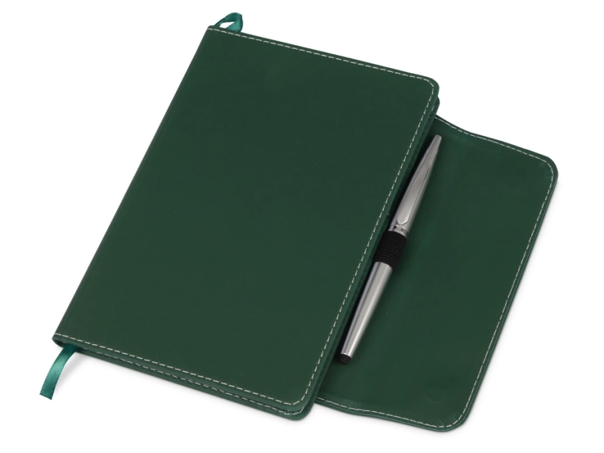 Блокнот A5 Horsens с шариковой ручкой-стилусом, зеленый фото 2