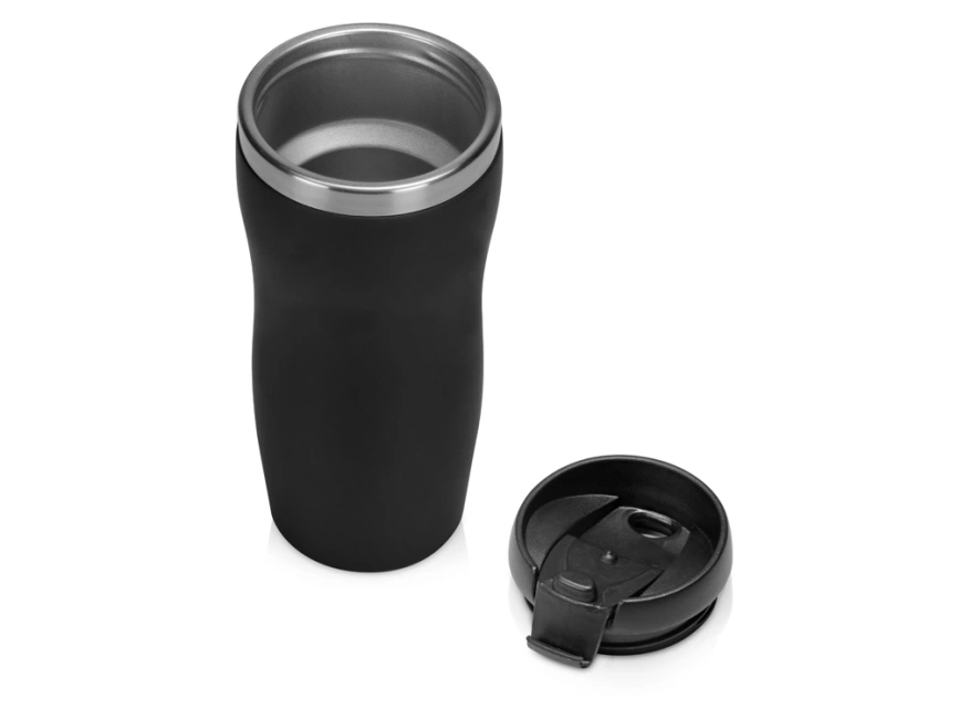 Термокружка Mony Steel 350 мл, soft touch, черный (Р) фото 2