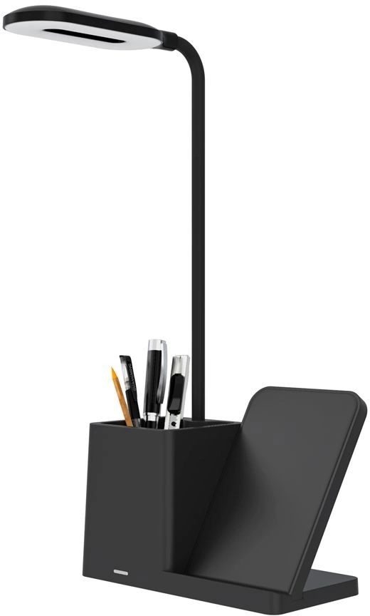 Настольная лампа Stark с беспроводной зарядкой, чёрная фото 2