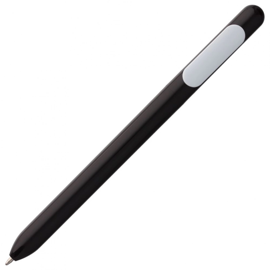 Ручка шариковая Swiper, черная с белым фото 2
