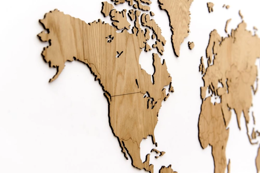 Деревянная карта мира World Map Wall Decoration Exclusive, дуб фото 2