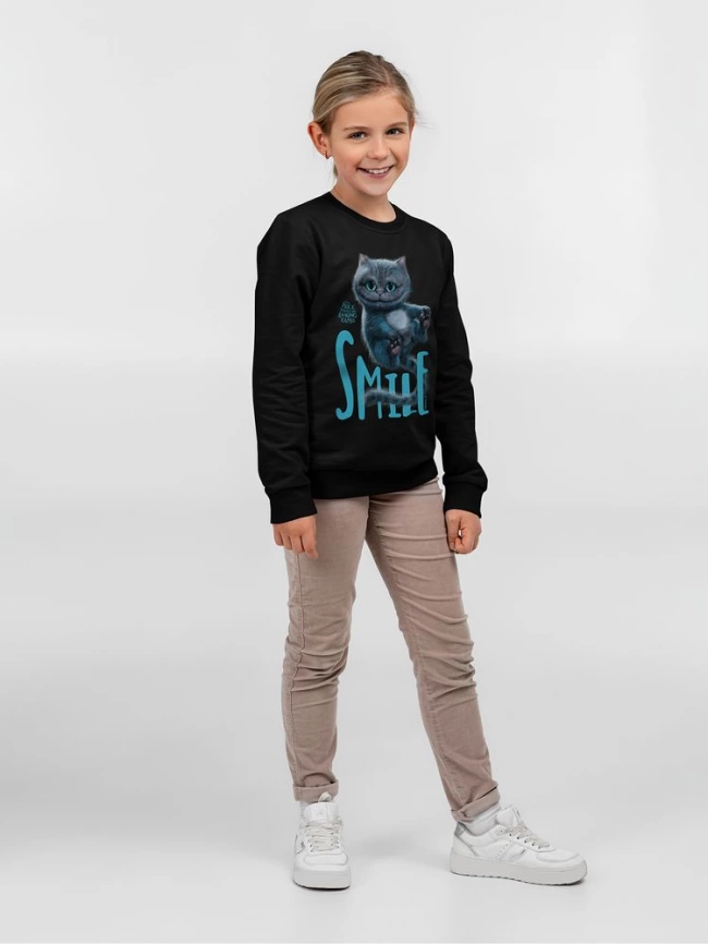 Свитшот детский Smile, черный, на рост 118-128 см (8 лет) фото 2
