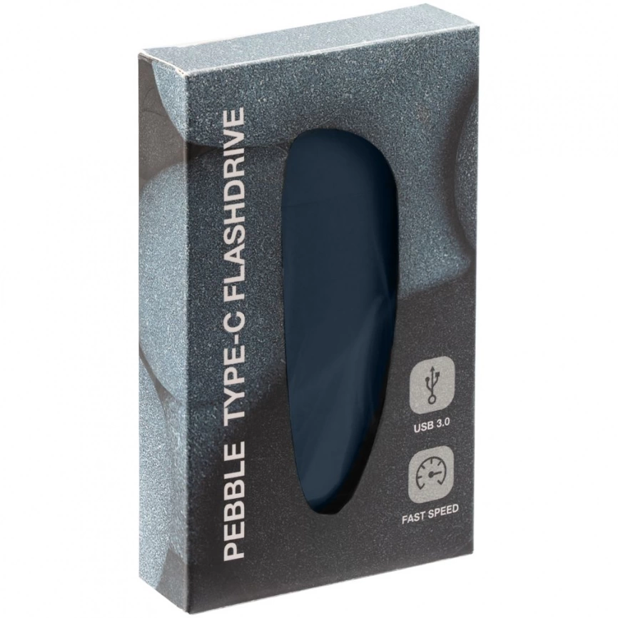 Флешка Pebble Type-C, USB 3.0, серо-синяя, 32 Гб фото 5