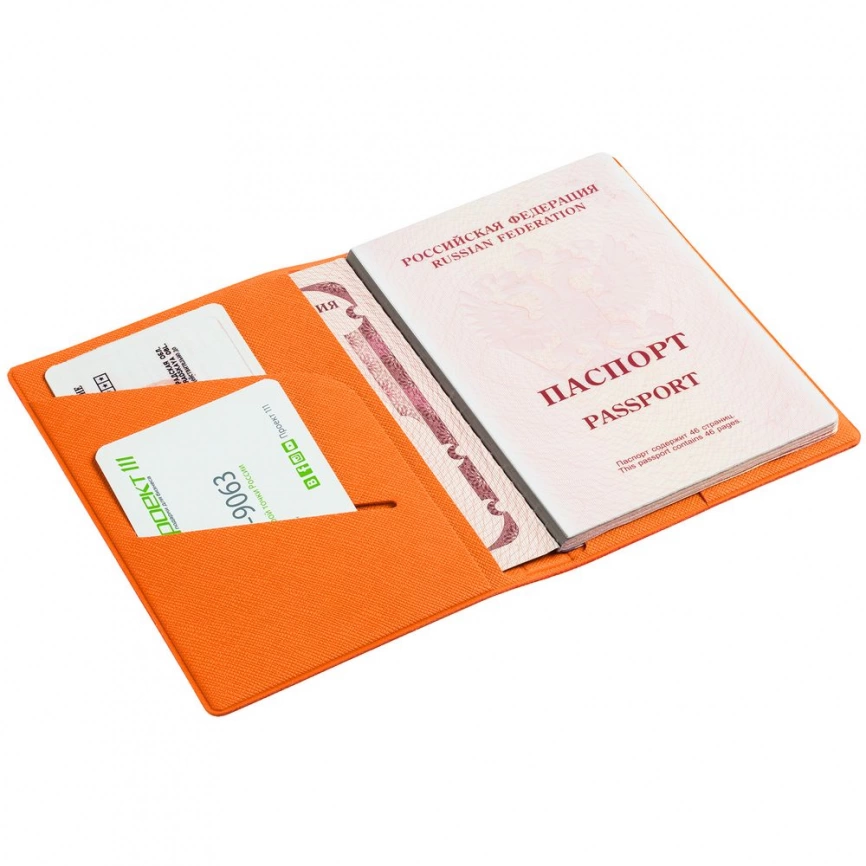 Обложка для паспорта Devon, оранжевая фото 3