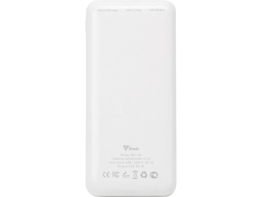 Внешний аккумулятор Evolt Mini-10, 10000 mAh, белый фото 5