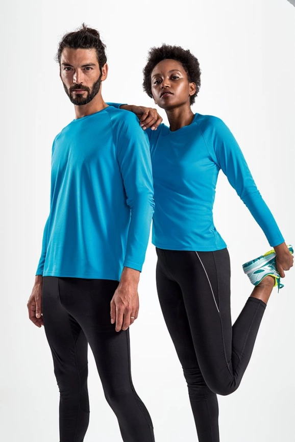 Футболка с длинным рукавом Sporty LSL Men ярко-бирюзовая, размер 3XL фото 5