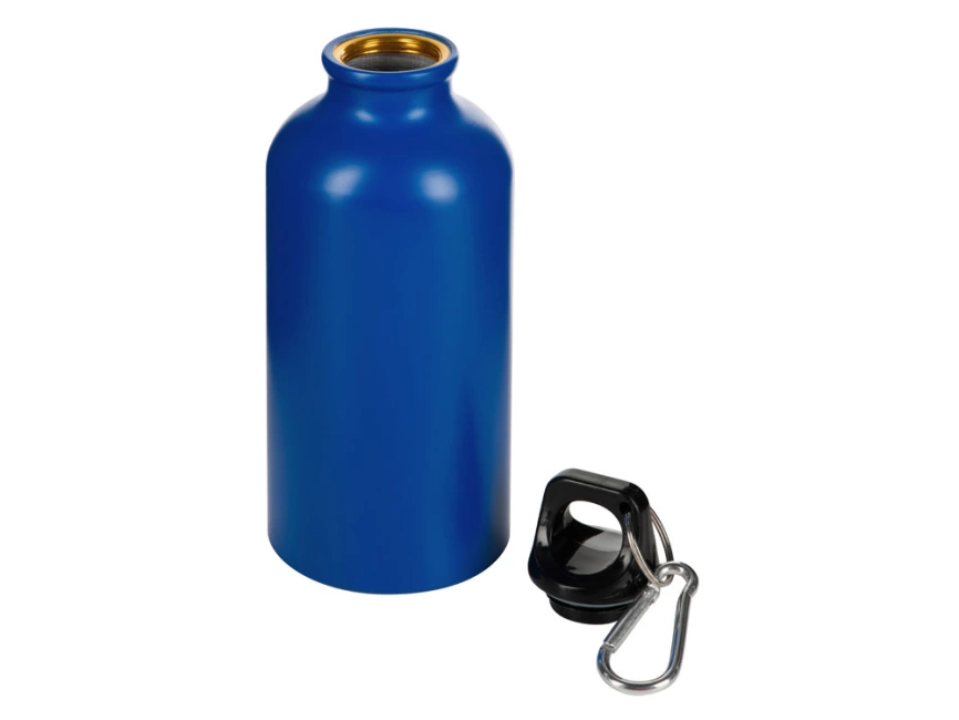 Матовая спортивная бутылка Hip S с карабином и объемом 400 мл, синий фото 2
