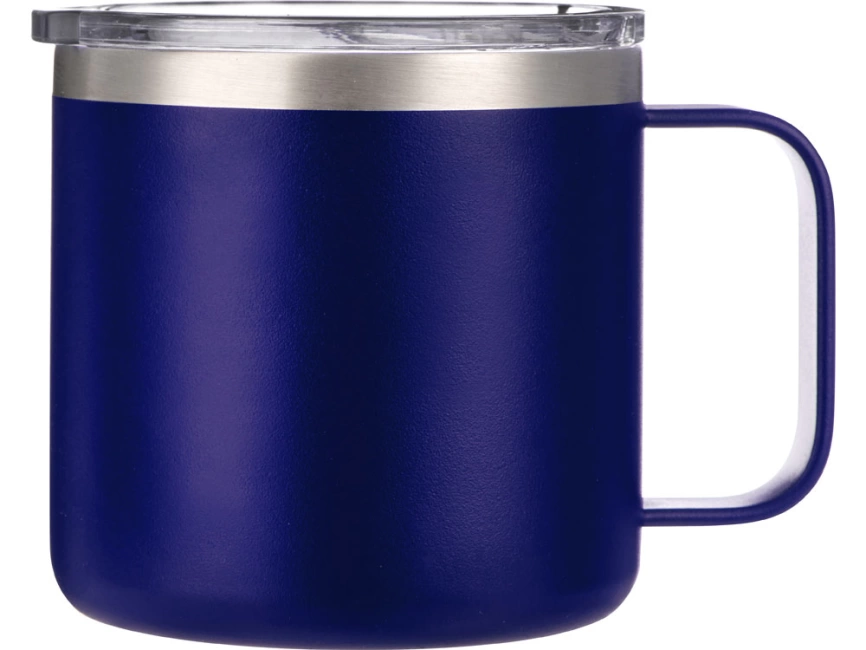 Кружка стальная Alaska с крышкой слайдером, powder coating, синий фото 3