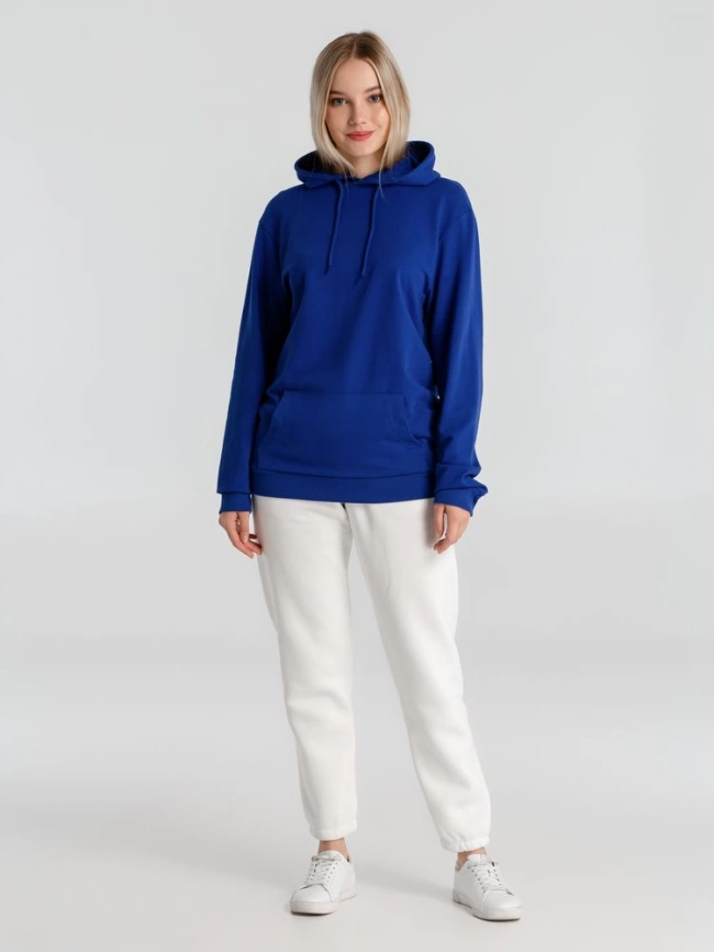 Толстовка с капюшоном унисекс Hoodie, ярко-синяя, размер L фото 13