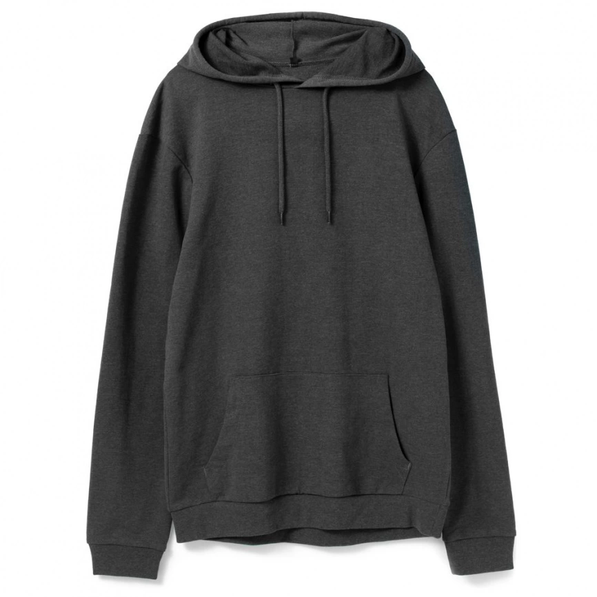 Толстовка с капюшоном унисекс Hoodie, серый меланж (антрацит), размер S фото 6