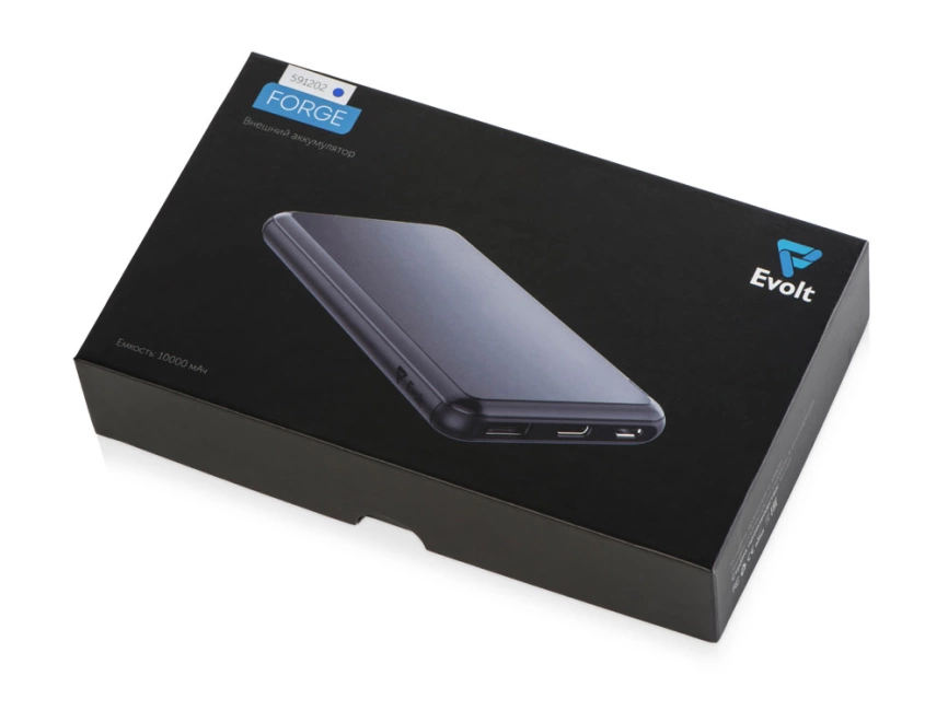 Внешний аккумулятор Forge, Evolt, металл, 10000mah, синий фото 8