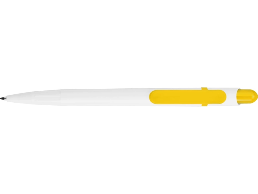Ручка шариковая Этюд, белая с желтым фото 5