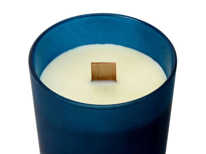 Свеча соевая ароматическая в стекле Niort, синяя фото 3