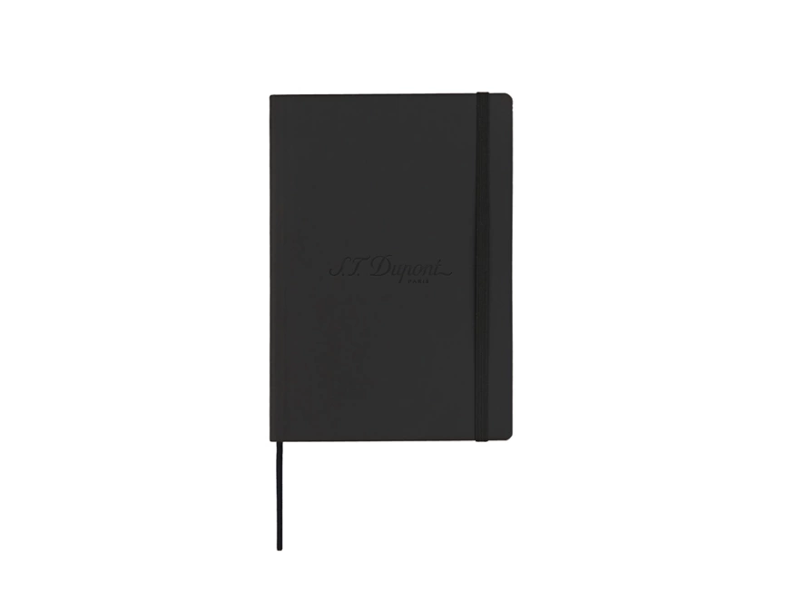 Блокнот Notebook, черная искусcтвенная кожа с логотипом Dupont, формат А5, бумага: линованная фото 1