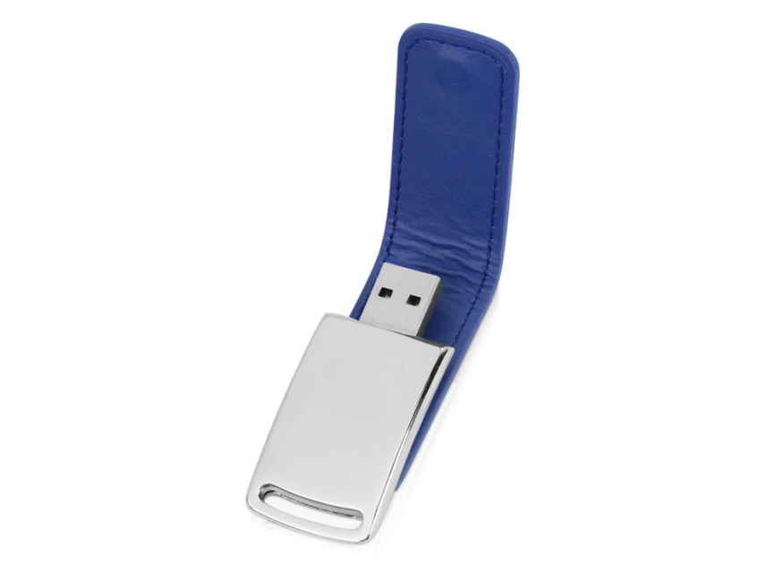 Флеш-карта USB 2.0 16 Gb с магнитным замком Vigo, синий/серебристый фото 2