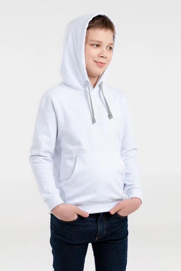 Толстовка с капюшоном детская Kirenga Kids, белая, 10 лет фото 4