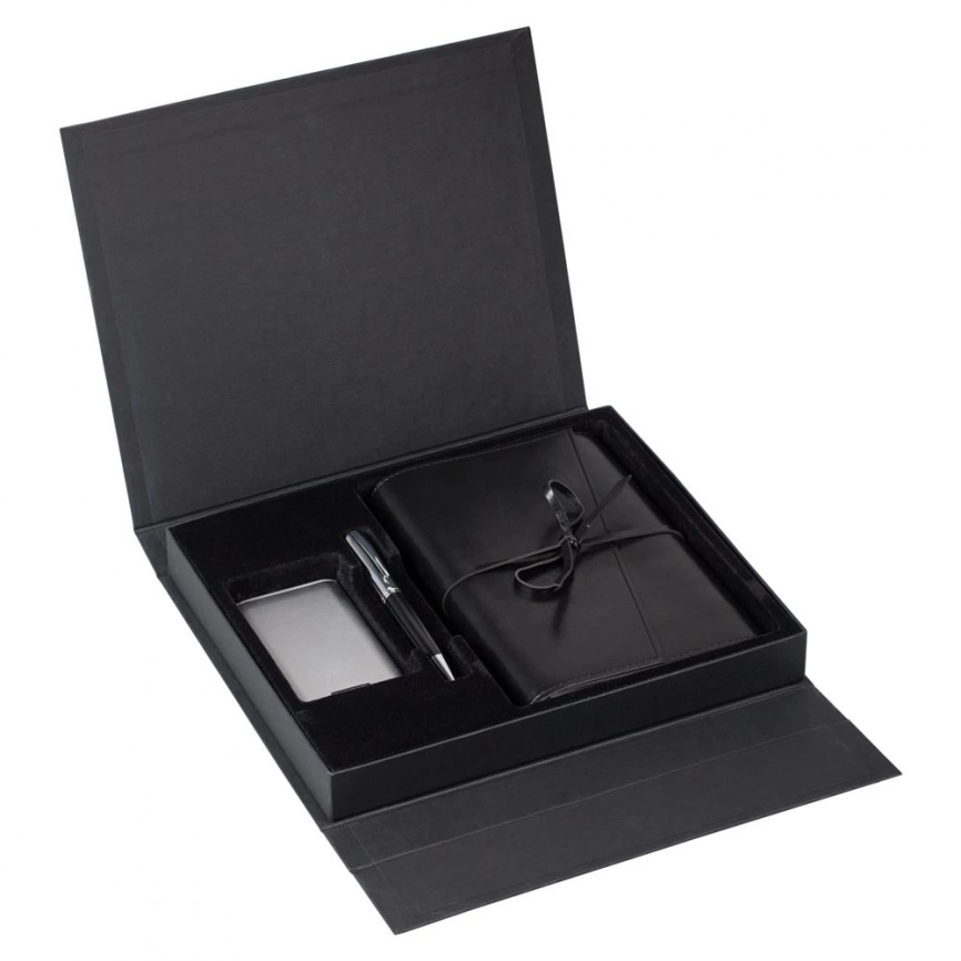 Коробка Status под ежедневник, аккумулятор и ручку, черная фото 4