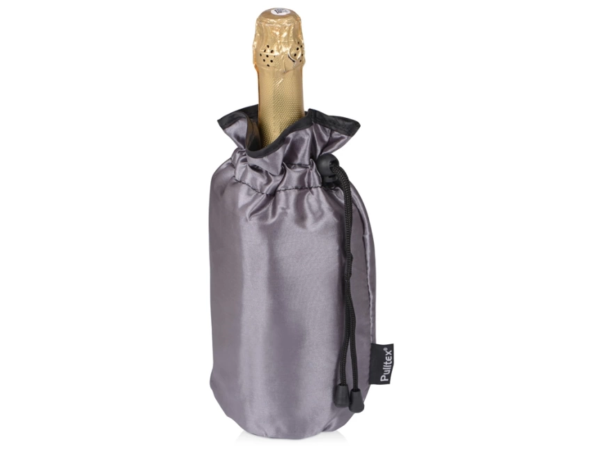 Охладитель для бутылки шампанского Cold bubbles из ПВХ в виде мешочка, серебристый фото 1