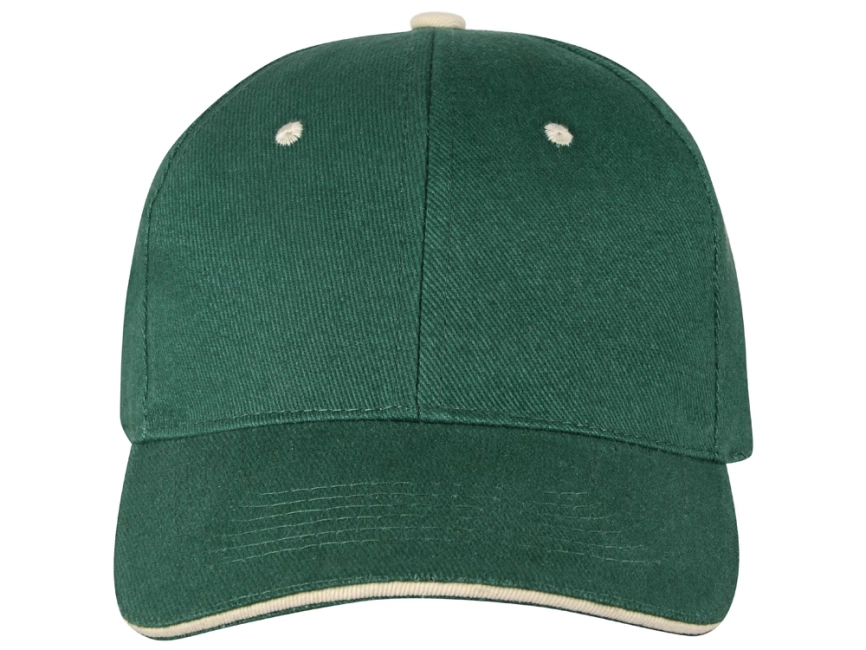 Бейсболка New Castle 6-ти панельная, зеленый/натуральный фото 2