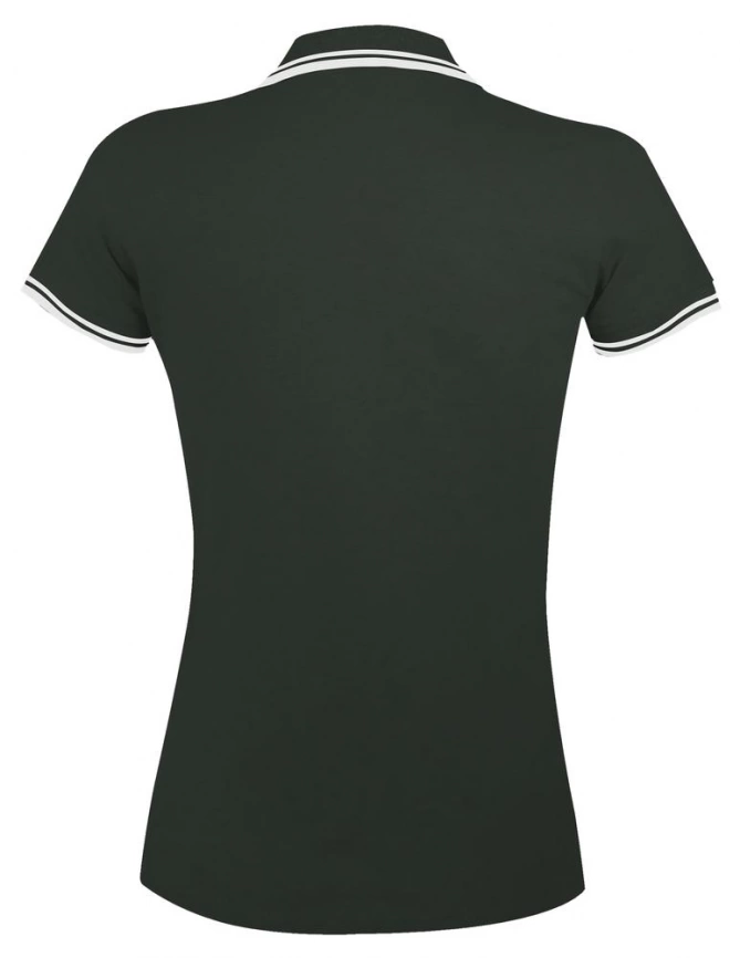 Рубашка поло женская Pasadena Women 200 с контрастной отделкой зеленая с белым, размер L фото 2