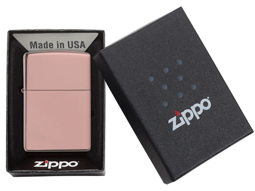 Зажигалка ZIPPO Classic с покрытием High Polish Rose Gold, латунь/сталь, розовое золото, 38x13x57 мм фото 7