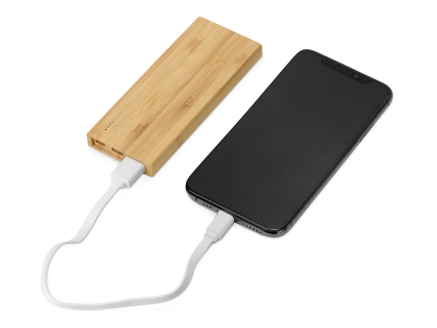 Внешний аккумулятор из бамбука Bamboo, 5000 mAh фото 2