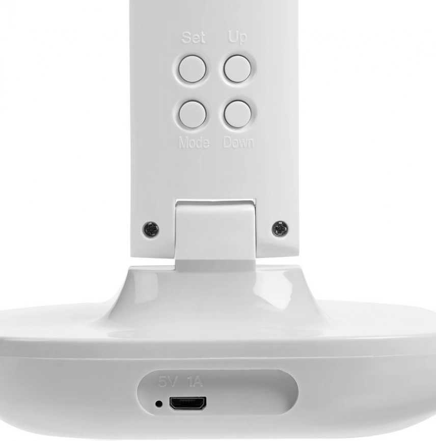 Настольная лампа с часами и календарем Office Torch, белая фото 8