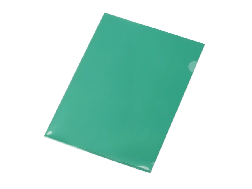 Папка-уголок прозрачный формата А4  0,18 мм, зеленый глянцевый фото 1
