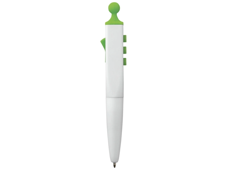 Ручка шариковая Clic Pen, белая с лайм фото 3