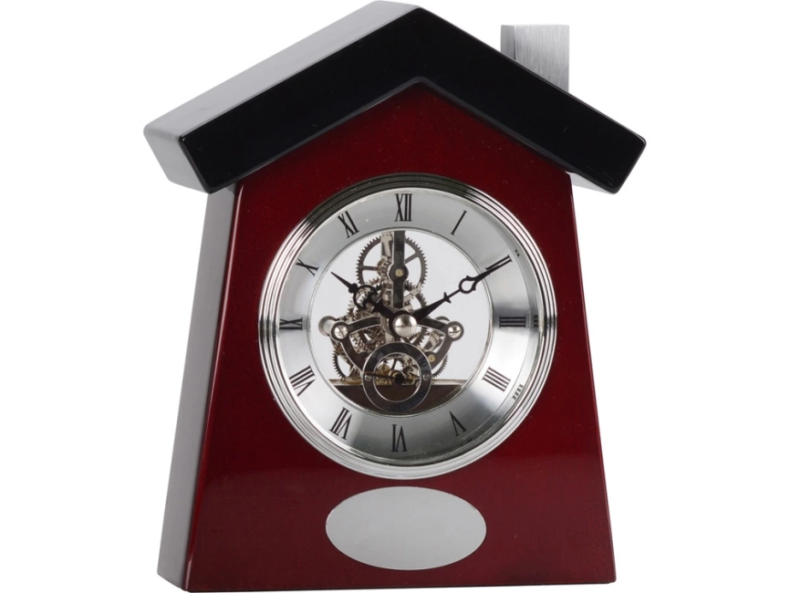 Часы настольные Домик, коричневый/серебристый фото 1