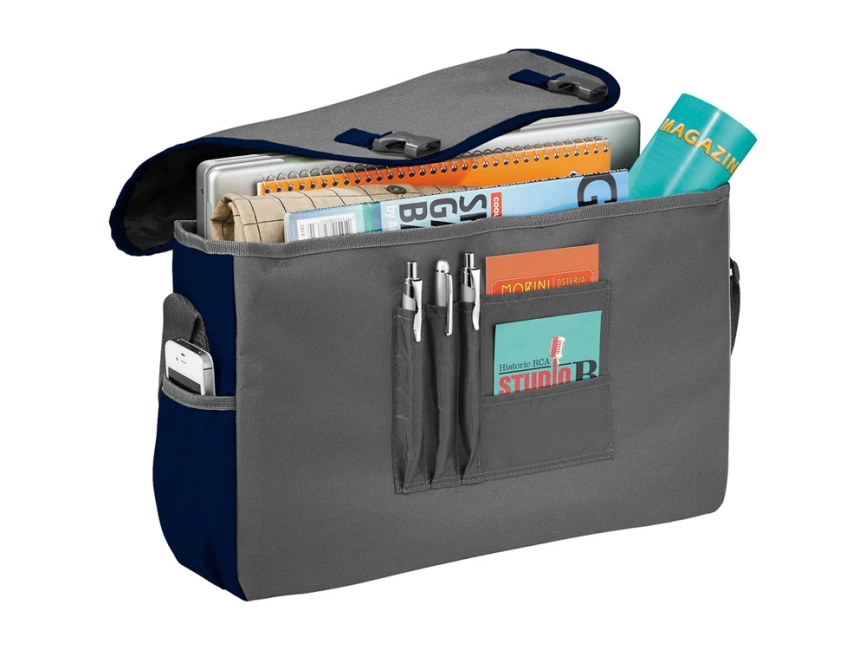 Сумка Punch для ноутбука 15,6, серый/темно-синий фото 4