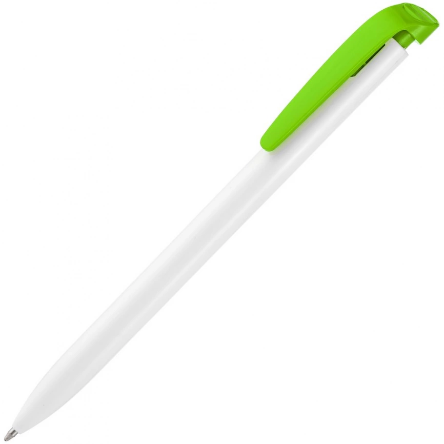 Ручка шариковая Favorite, белая с зеленым фото 1