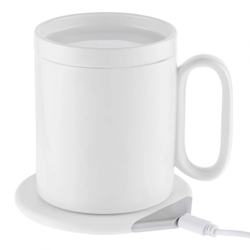 Кружка с подогревом и беспроводной зарядкой dualBase, белая фото 2