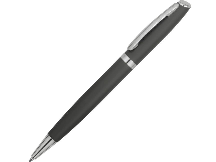 Ручка металлическая шариковая Flow soft-touch, серый/серебристый фото 1