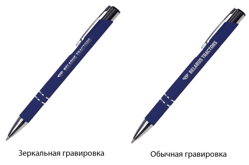 Ручка шариковая, Legend Soft Touch Mirror Silver, темно-синий фото 2