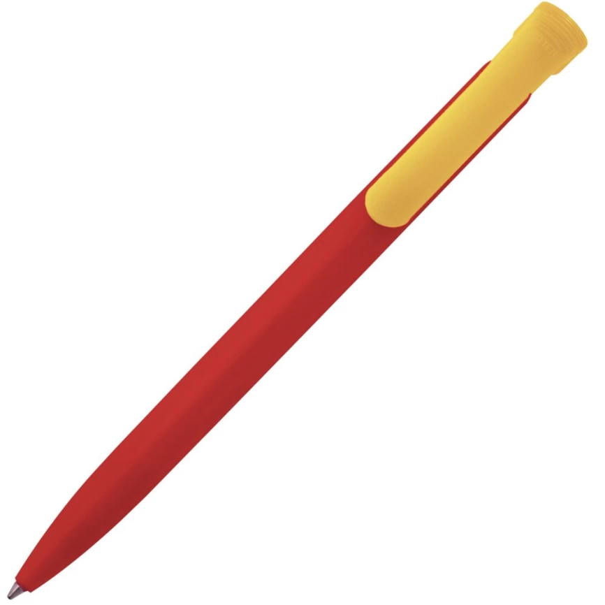 Ручка шариковая Clear Solid, красная с желтым фото 2