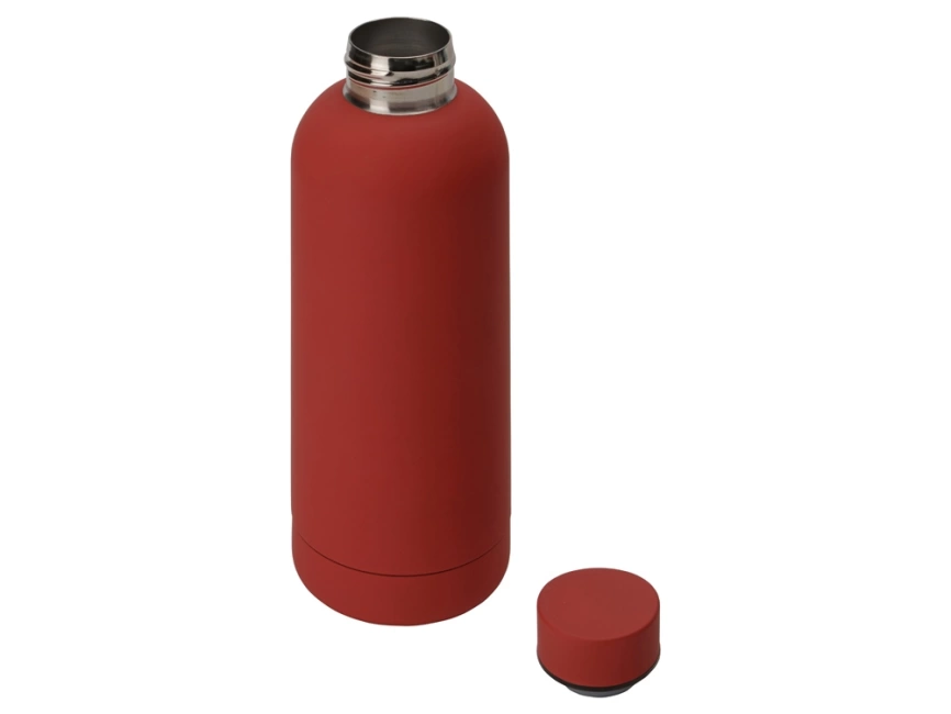 Вакуумная термобутылка Cask Waterline, soft touch, 500 мл, красный фото 2